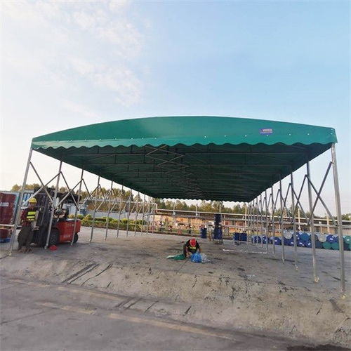 【柳州移动推拉篷篮球场电动遮阳蓬订购物流蓬仓储防雨大棚供应商】- 