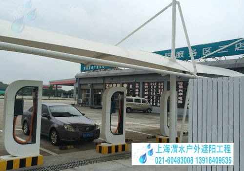 宁波市百顺户外钢架膜结构车蓬 宁波车棚简单介绍